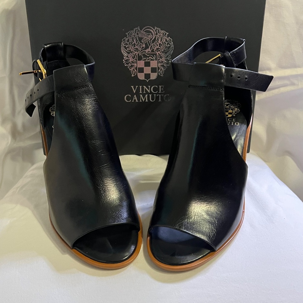 New in Box! Vince Camuto Black Open toe Heeled Bootie